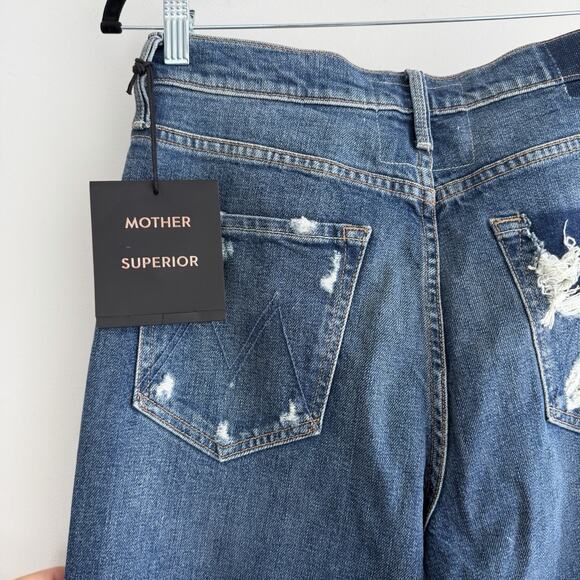 Mother Jeans Womens 29 The Tripper Dark Wash Distressed Your Treat Or Mine - Picture 5 of 13